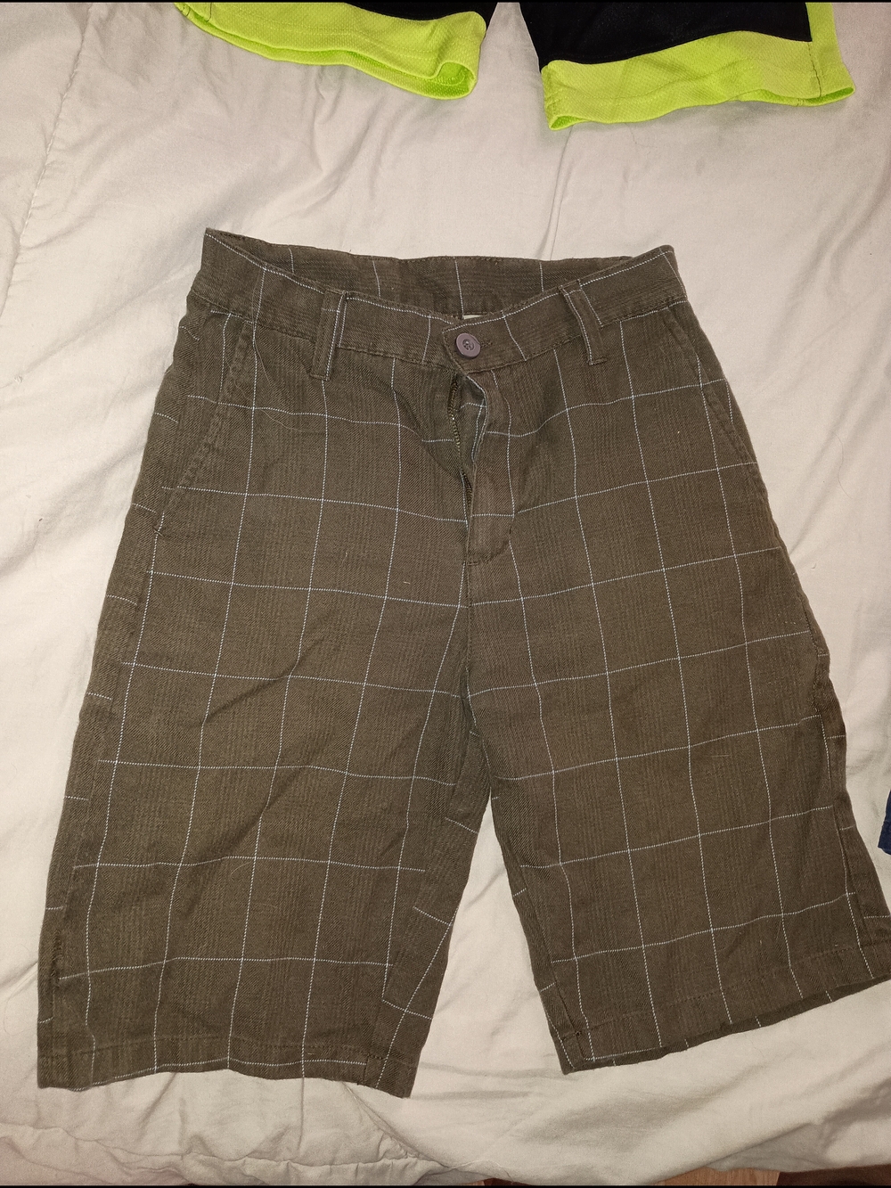 burnside Brown Windowpane Plaid Kids Shorts